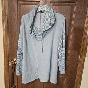 Chris & Carol Light Blue Cowl Neck Sweater